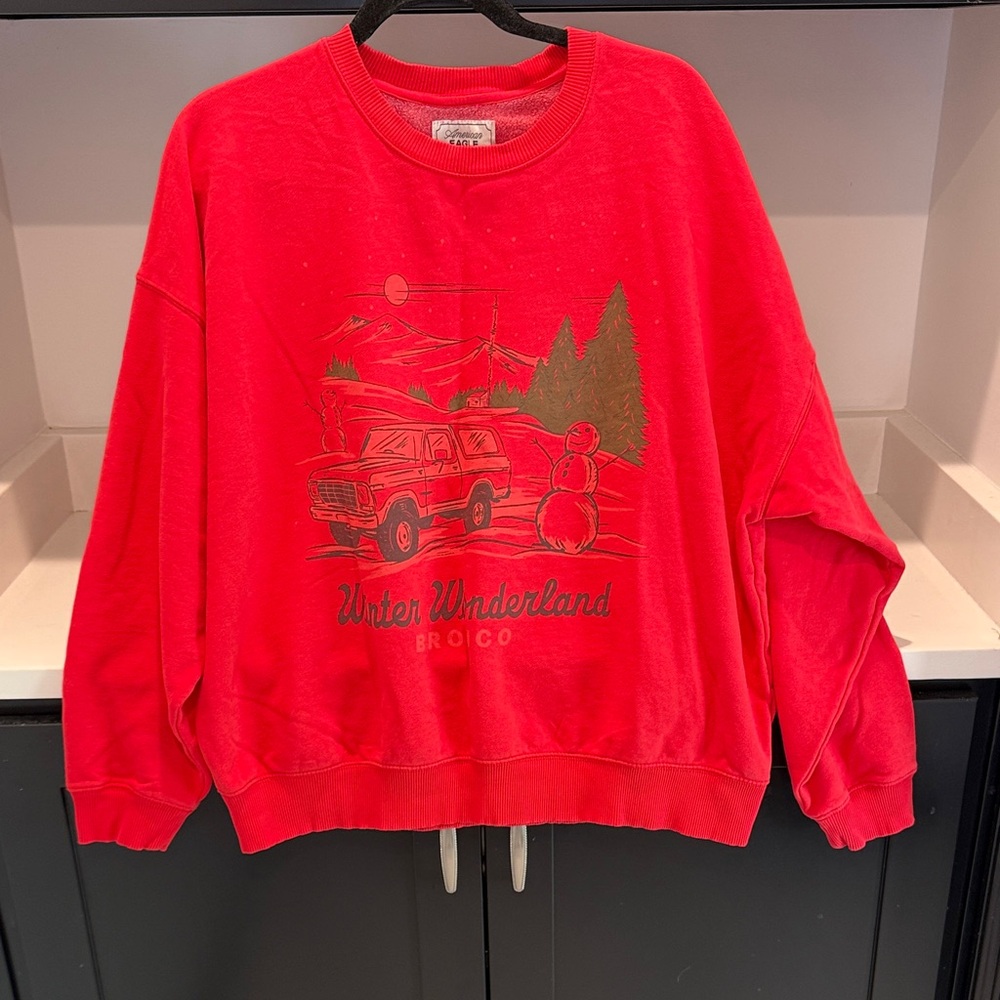 American Eagle “Winter Wonderland Bronco” Graphic Sweatshirt | Size XL - Picture 3 of 6